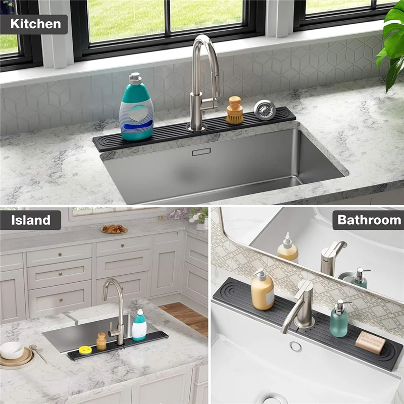 

Брызговик для смесителя для кухонной раковины, быстросохнущий поддон для раковины из диатомита, коврик для смесителя для небольшой стойки для ванной комнаты