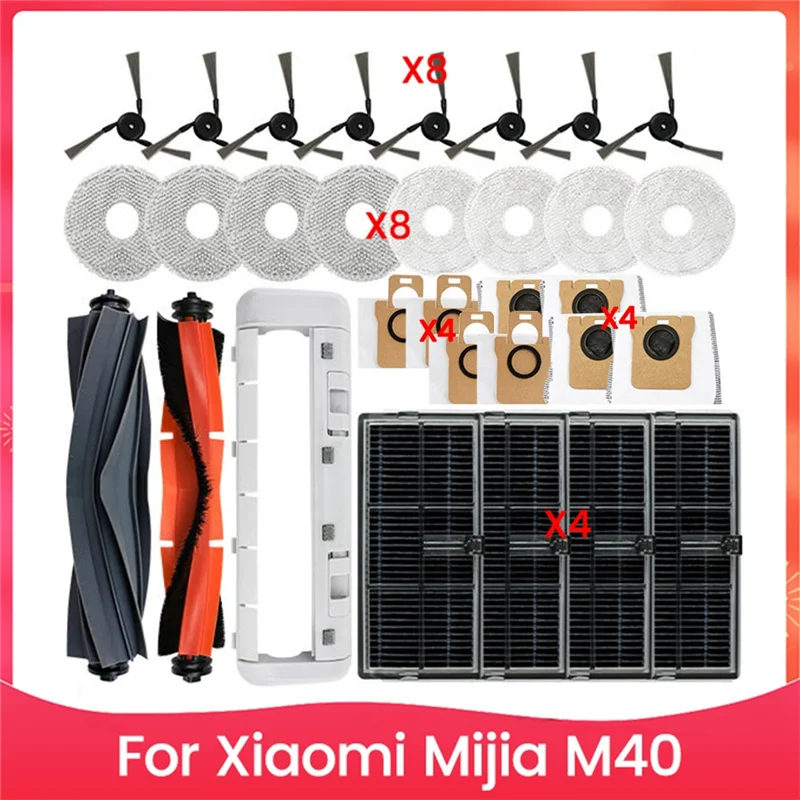 

SOFT-31PCS Brush Filter Dust Bag Mop Cloth And Main Brush Cover For Xiaomi Mijia M40 Vacuum Cleaner Replacement Parts