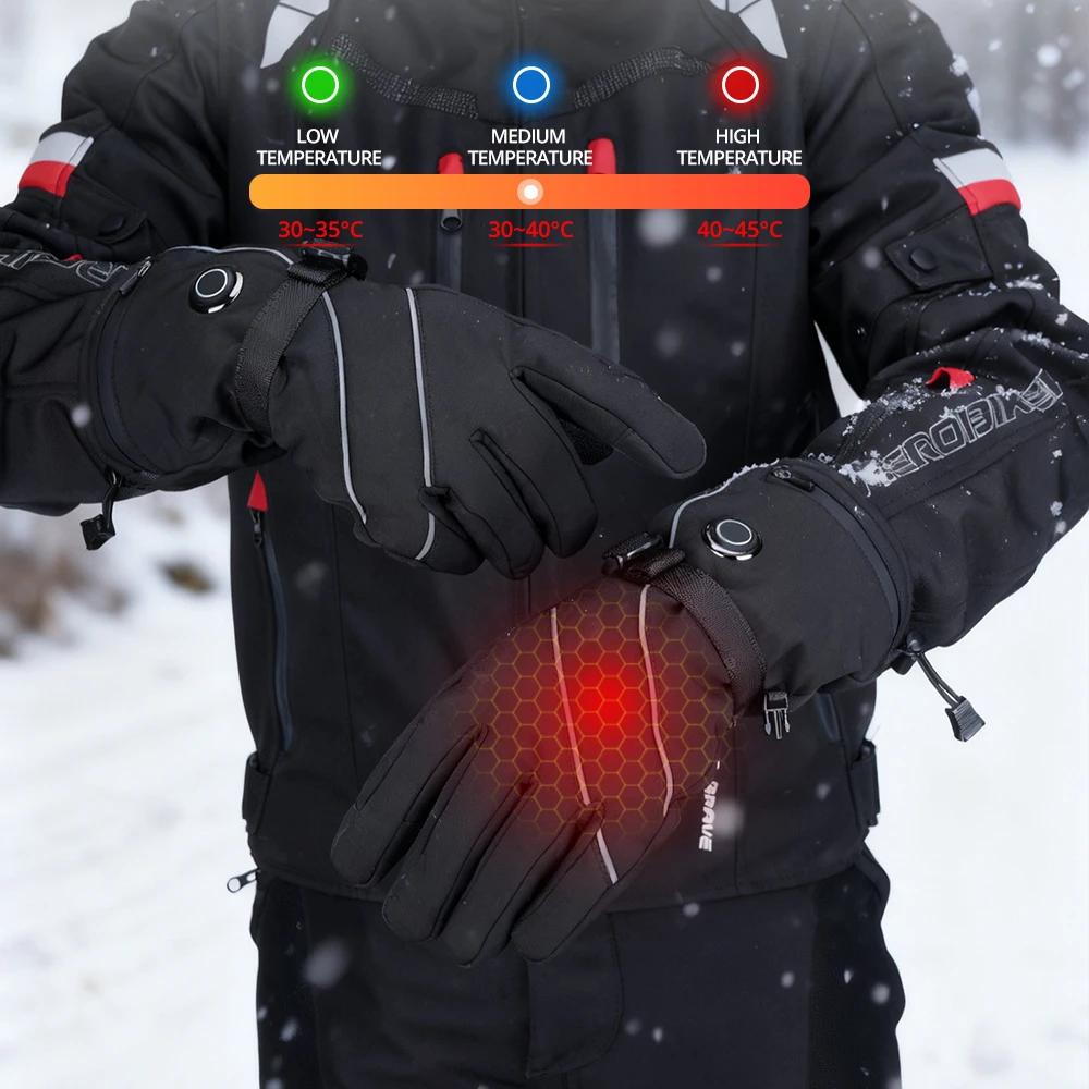 

Перчатки с электрическим подогревом, 5000 мАч, перезаряжаемые на батарейках, нагревательные перчатки, зимние теплые перчатки для катания на лыжах на открытом воздухе, теплые перчатки