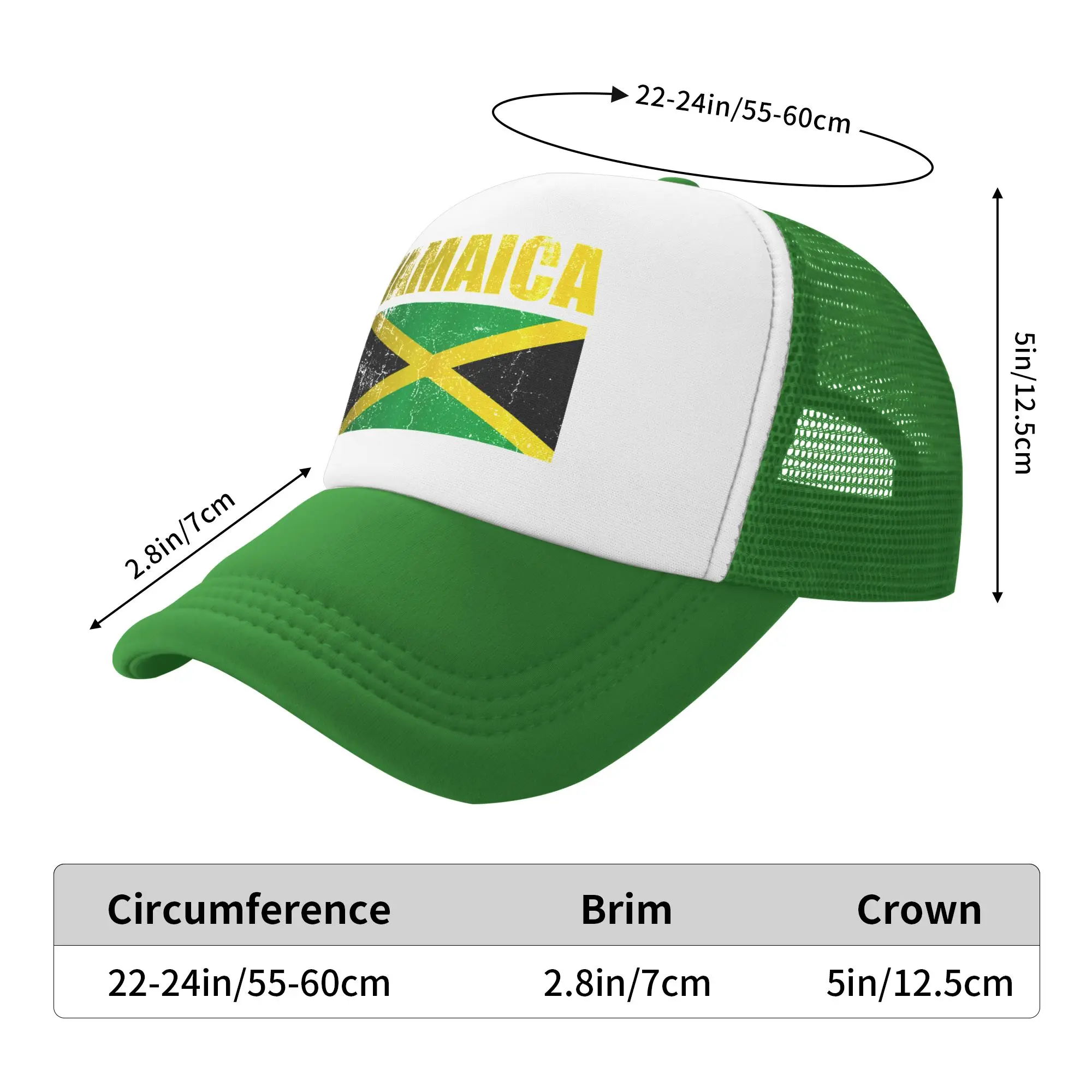 Flag Jamaica T Shirt Cool Jamaican Flags Casual Baseball Cap  Tennis Skate Sun Hats Summer Dropshipping Couple Baseball Caps