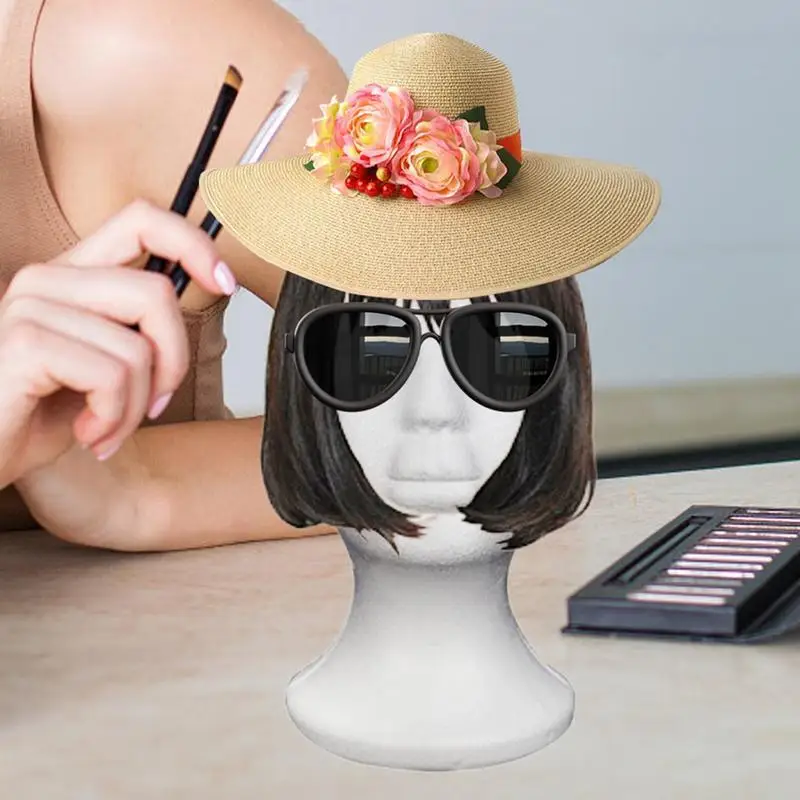 1pcs wig mannequin head Female Styrofoam Mannequin Manikin Head Model Foam Wig Hair Glasses Display image 5