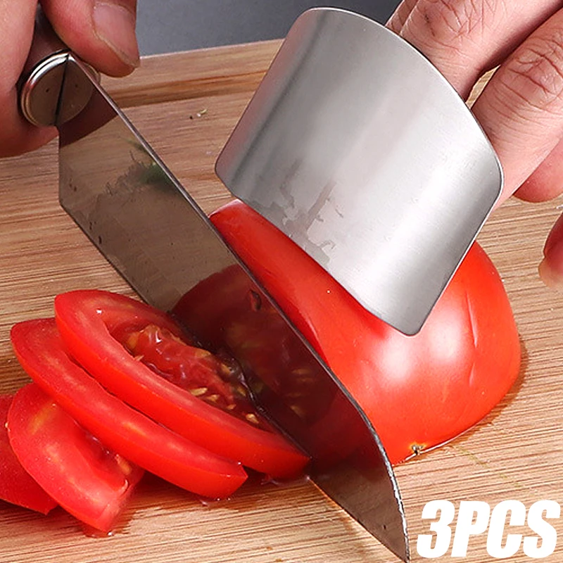 1/2/3Pcs Stainless Steel Finger Protector Anti-cut Finger Guard Safe Vegetable Cutting Hand Protecter Kitchen Gadgets Accessory