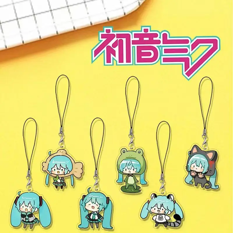 Hatsune Miku Creative Anime Movie Cute Mobile Phone Chain Lanyard Personalized Cartoon Kawaii Student School Bag Pendant Gift