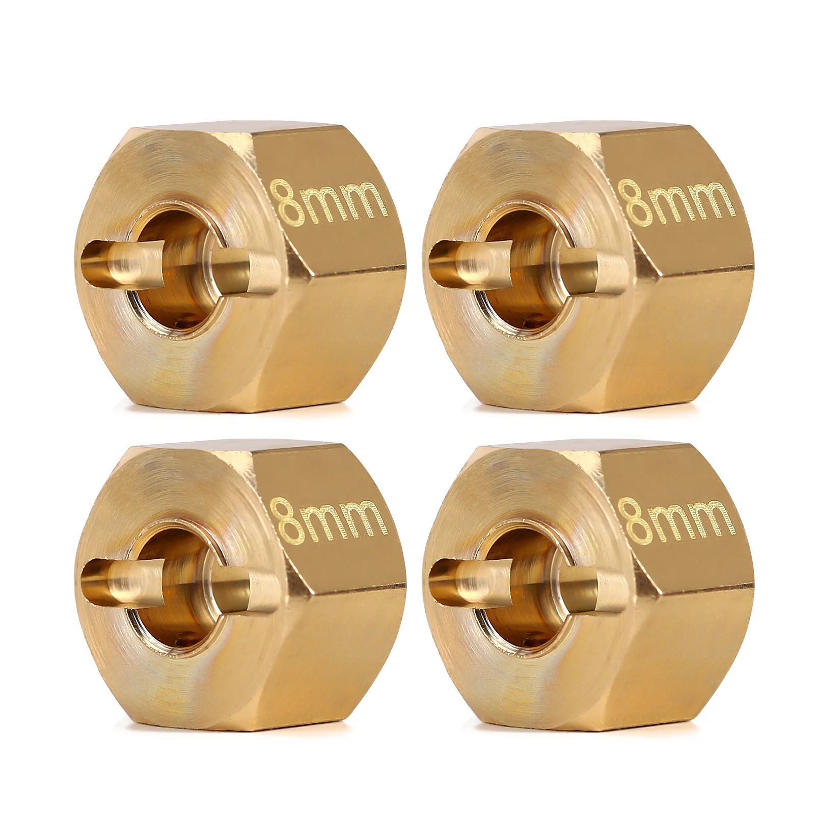 INJORA 4PCS Metal Brass Heavier Wheel Hex Hub 8/9/10MM for 1/10 RC Crawler Axial SCX10 90046 RR10 RGT 86100 MST UTB18