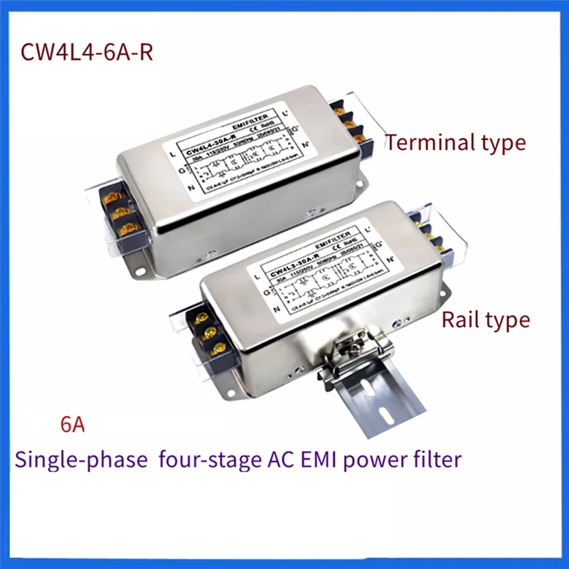 

Умный однофазный фильтр переменного тока, 220 В, четырехступенчатый CW4L4-6A-R, защита от помех CW4L4-6A-R