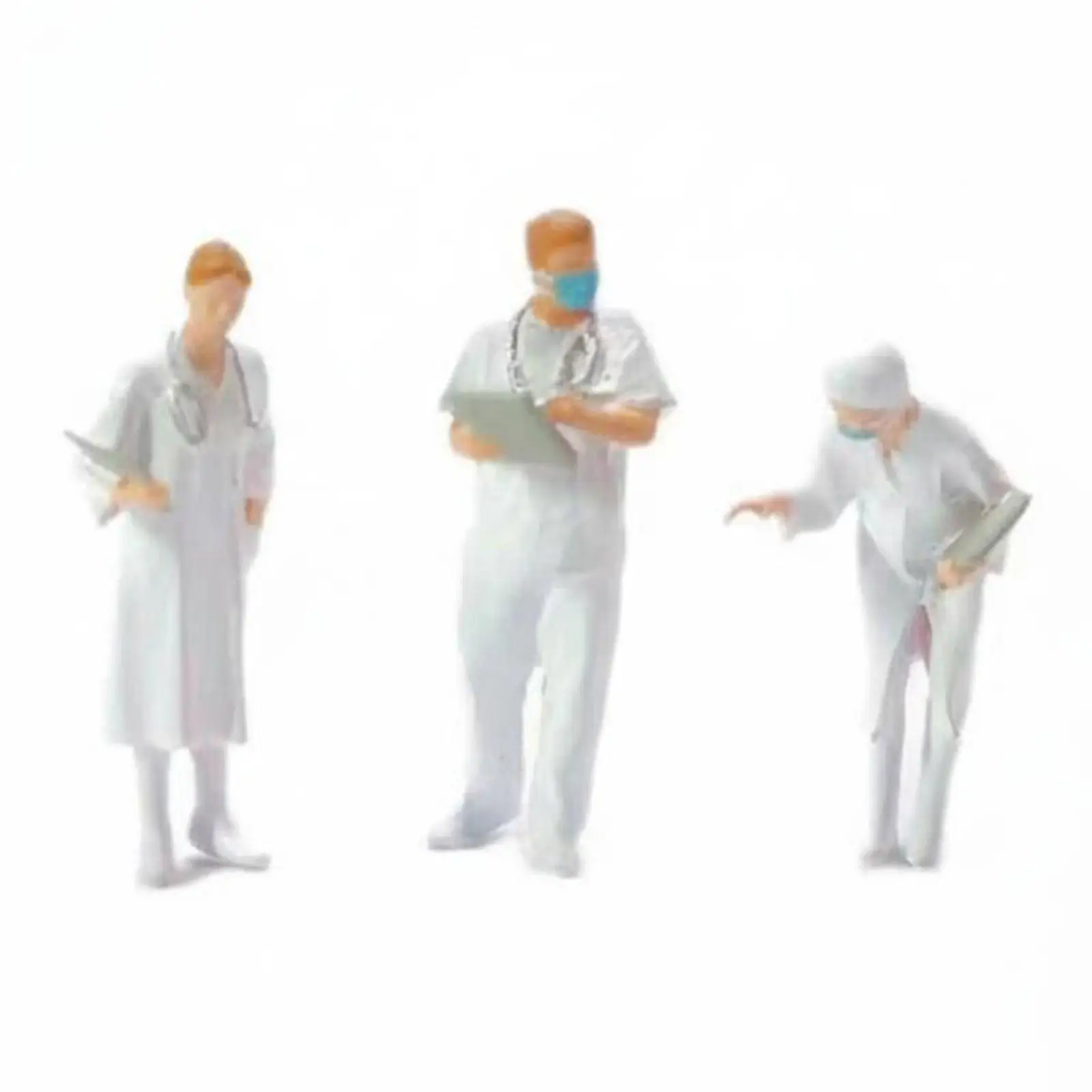 Resin Figurine 1 87 Scale Emergency Staff Miniature Hand Painted Collectible for Creative Diorama and Display