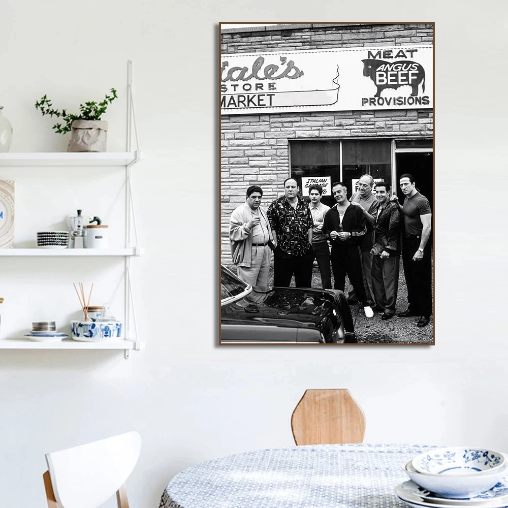 Classic TV Series Show The Sopranos Family Prints Canvas Painting Smoking  Poster Wall Art Pictures for Living Room Home Decor