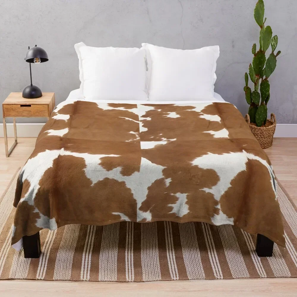 

Cowhide tan and white | Texture Throw Blanket Cozy Home Blanket Gift for Christmas Holiday