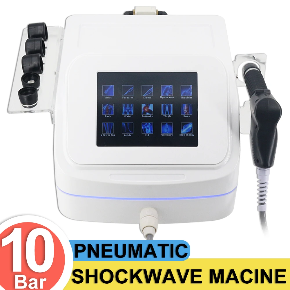 

ED Pneumatic Shockwave Therapy Machine For Pain Relieve Tennis Elbow Muscle Relax Massage 10Bar Shock Wave Physiotherapy Device