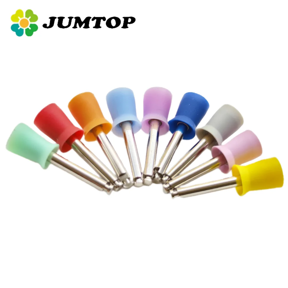 

JUMTOP 100 шт., стоматологическая полировальная головка, чашка с защелкой, полировальная щетка для стоматологии, низкоскоростной наконечник