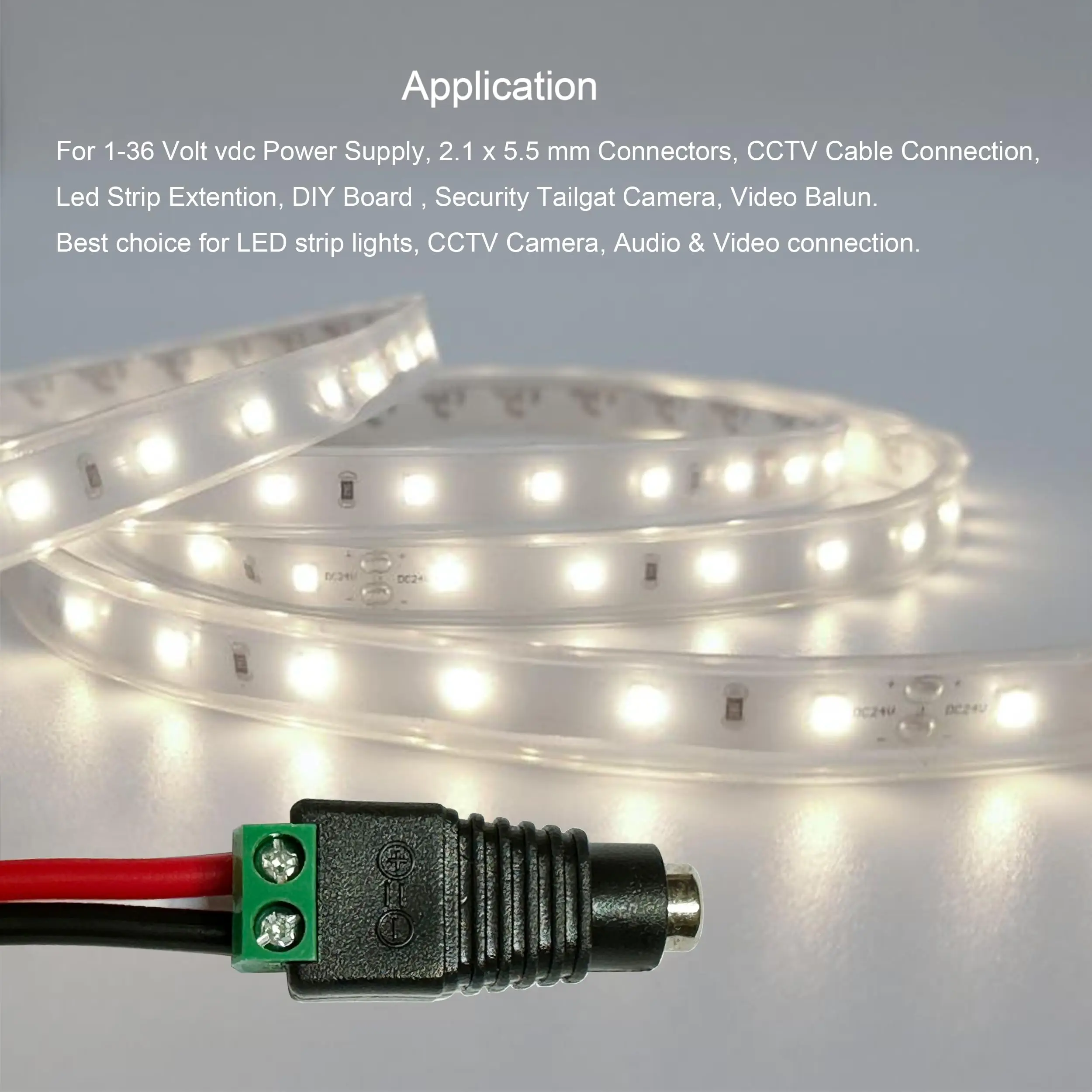 5 pairs 12V DC Power Connector 5.5mm x 2.1mm DC Power Plug Male and Female DC Connectors for LED Strip CCTV Security Camera