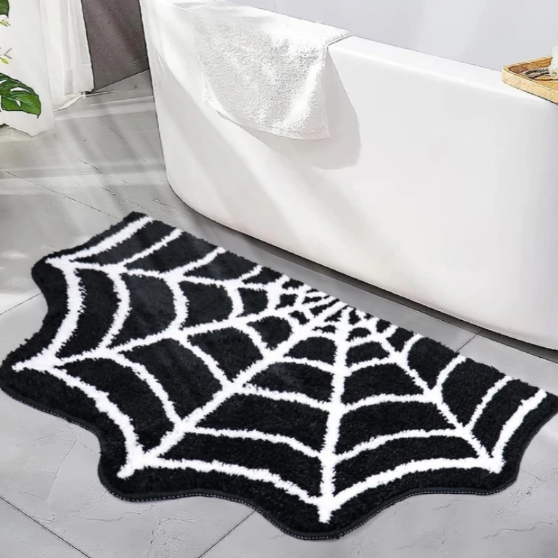 1PC Halloween Pumpkin Spider Web Doormat Non Slip Welcome Mat Indoor Outdoor Rug for Front Porch Entrance Decor view 2