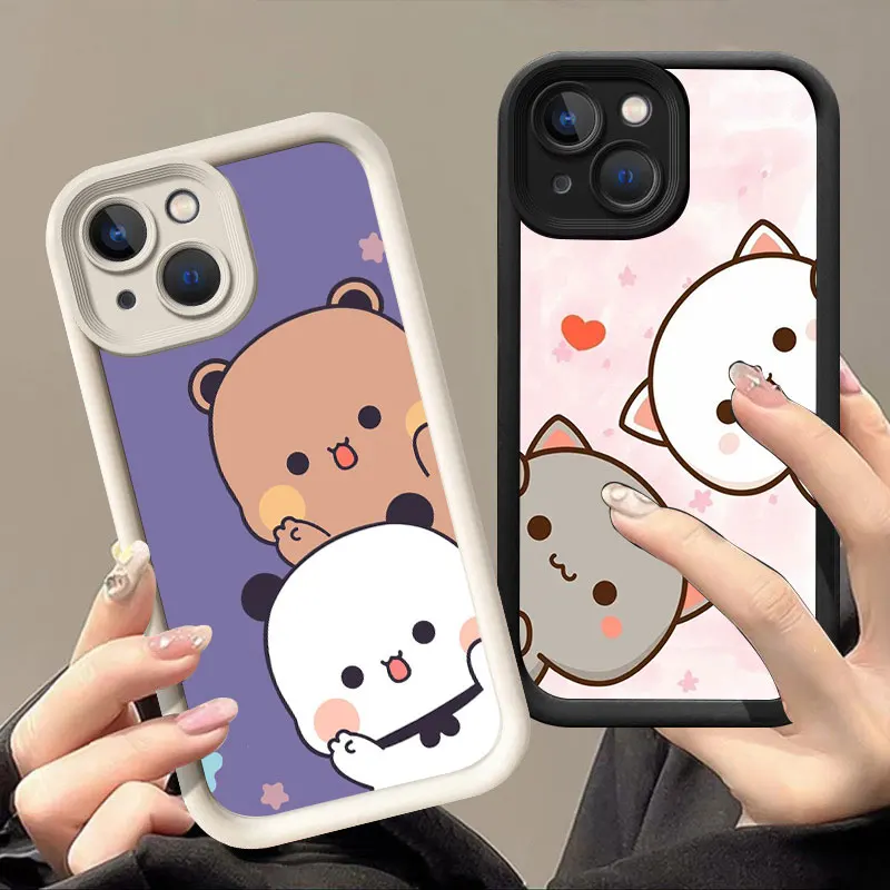 Cute BUBU  DUDU Soft Silicone Phone Case For Apple iPhone 12 13 Mini 11 14 15 16 Pro Max 7 8 Plus