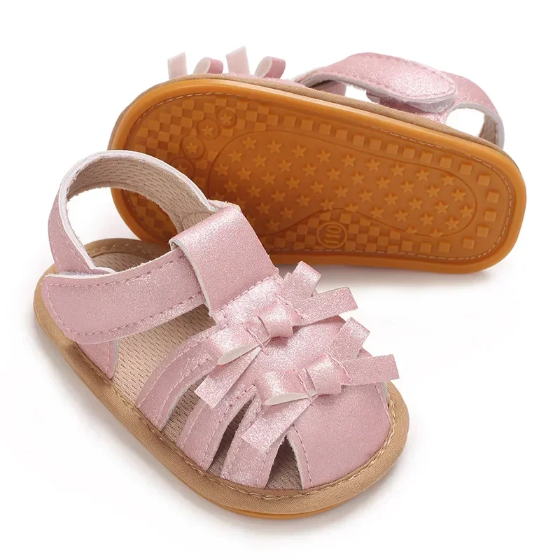 

Первые ходунки для новорожденных, обувь для маленьких девочек, летние сандалии, повседневная нескользящая дышащая детская обувь с резиновой подошвой