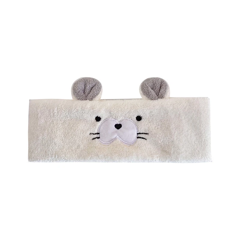 Makeup Spa Headband Animal Headband for Washing Face Coral Fleece Cosmetic Headband Plush Animal Ears Shower Hairband for Women