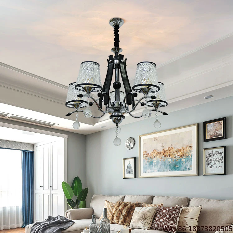 

LED Chandelier American Country Style Indoor Decoration Living Room Restaurant Modern Glass Pendant Light