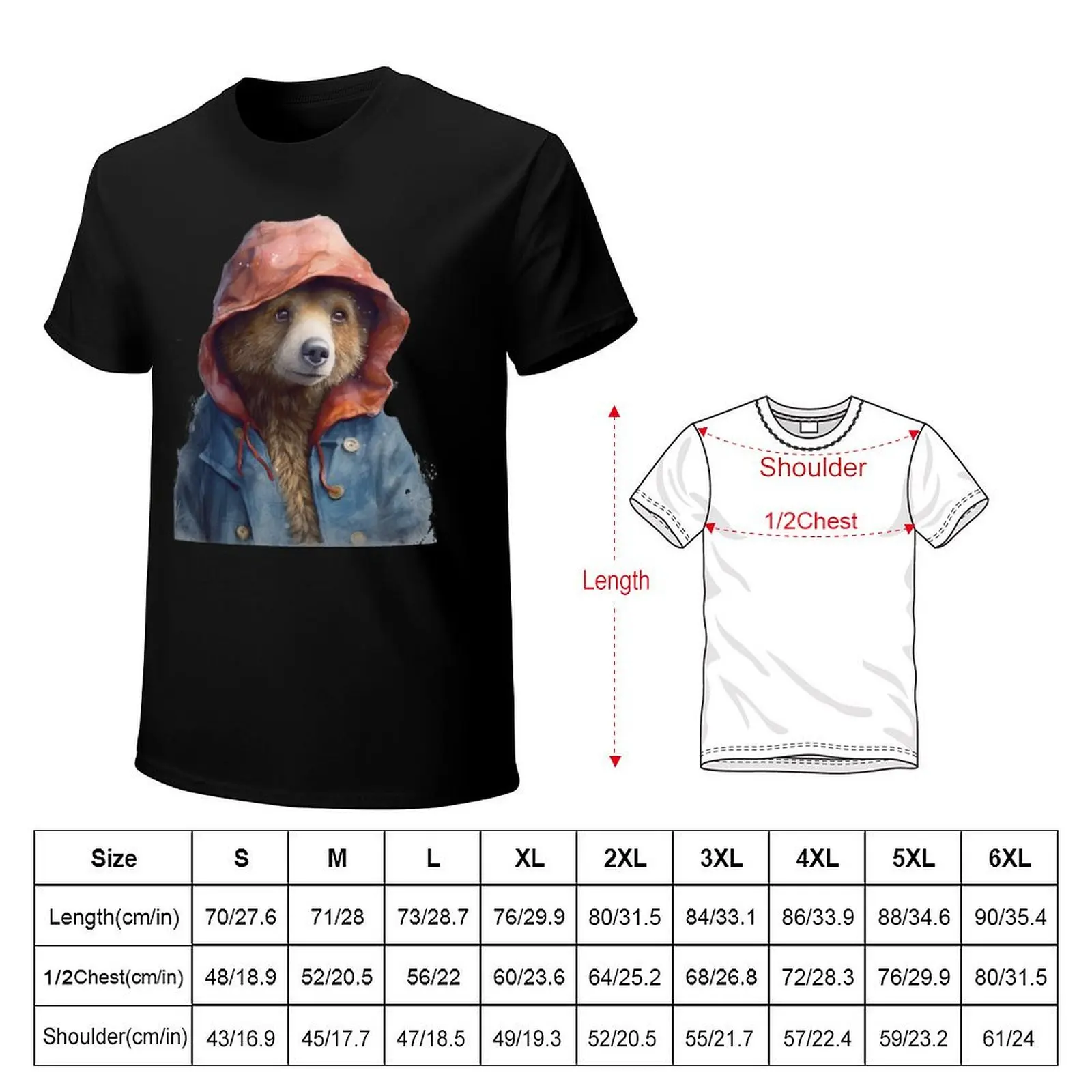 Paddington Bear Watercolour T-Shirt new edition blanks quick drying for a boy men workout shirt