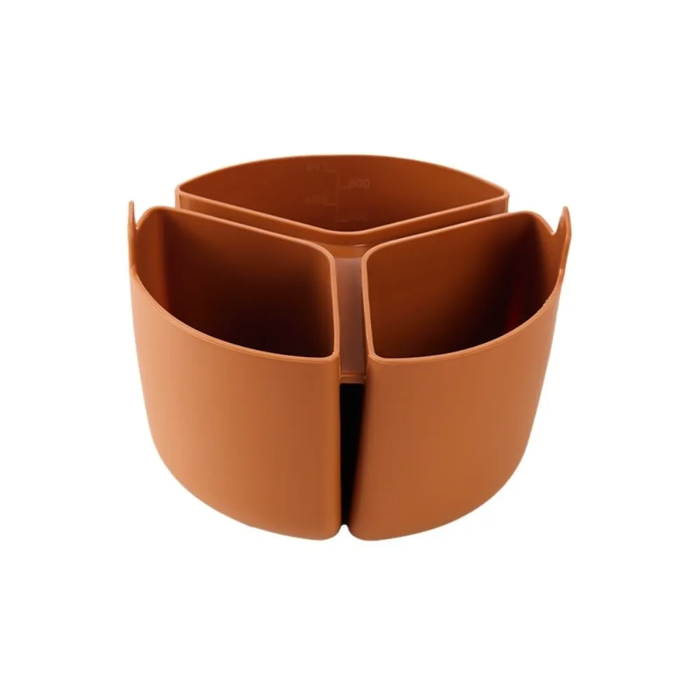Food-grade Silicone Divided Stewpot Anti-slip Bottom 1800ml 3 Grids Inner Pot Large Capacity Heat-resistant Handle
