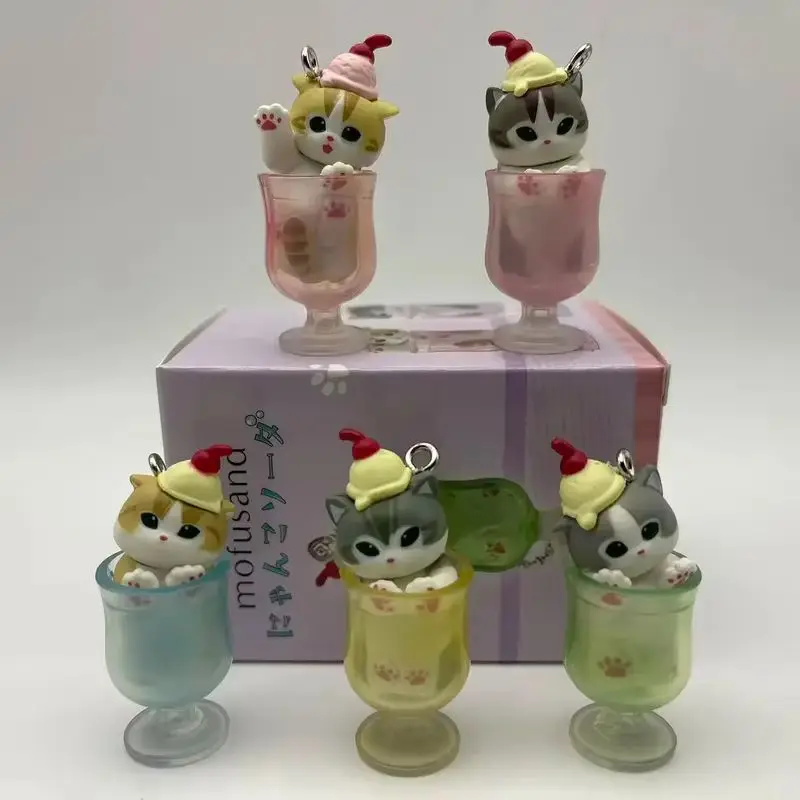 Mufosand Ice Cream Cat Blind Box 5pc Kawaii Dessert Keychain Set Cute Anime Figure Collectible Pendant Toys Birthday Gift view 4