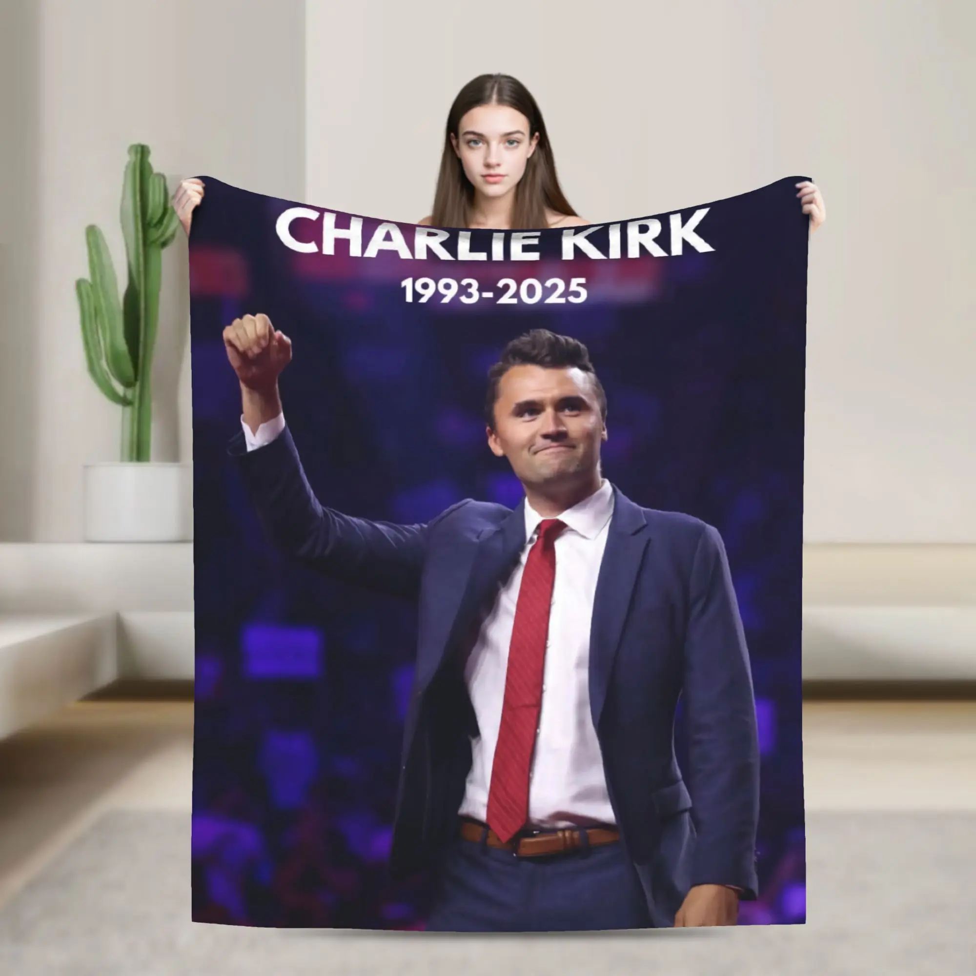 Rest In Peace Charlie Kirk Plush Blanket Children  Flannel Throw Blanket For Bedroom Soft Warm Design Quality Bedspread Gift