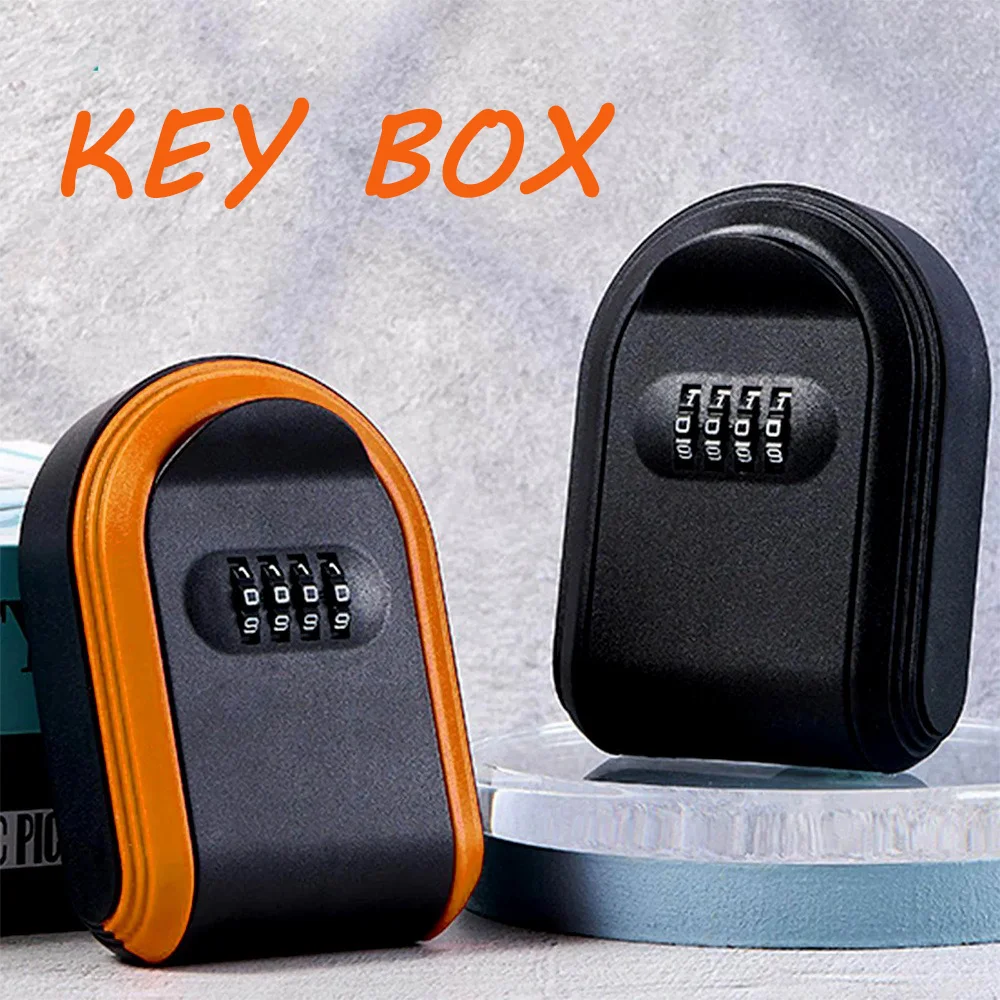 Key Box 4 Digit Password Code Security Lock Wall Mount No Key for Home Office Key Safe Secret Storage Box Organizer