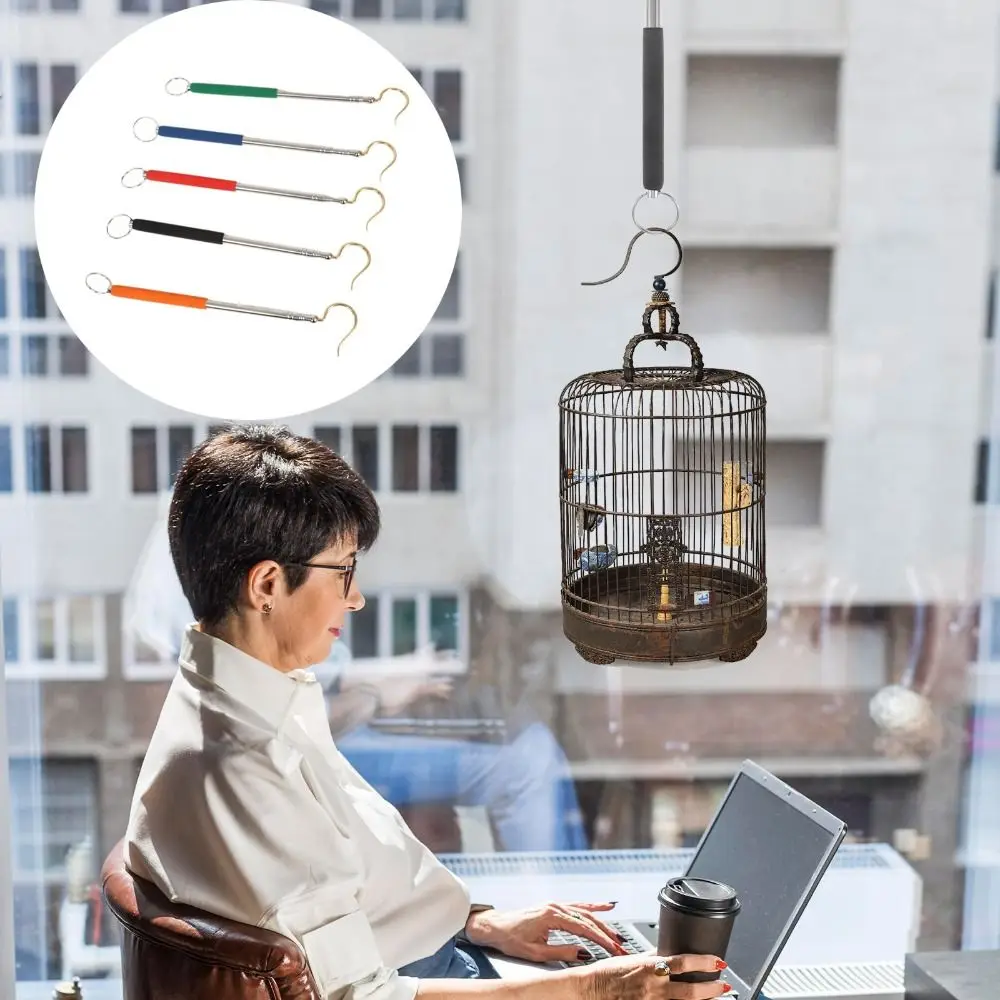 

Stainless Steel Birdcage Hanging Pole Telescoping Secure Mount Cage Ceiling Mount Rod Easy To Install Adjustable Length
