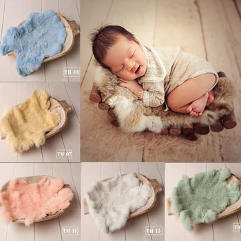 Newborn Photography Accessories Photo Props Baby Blankets Rabbit Fur Rug Studio Accessories Photoshoot Backdrop Mat Flokati Wrap