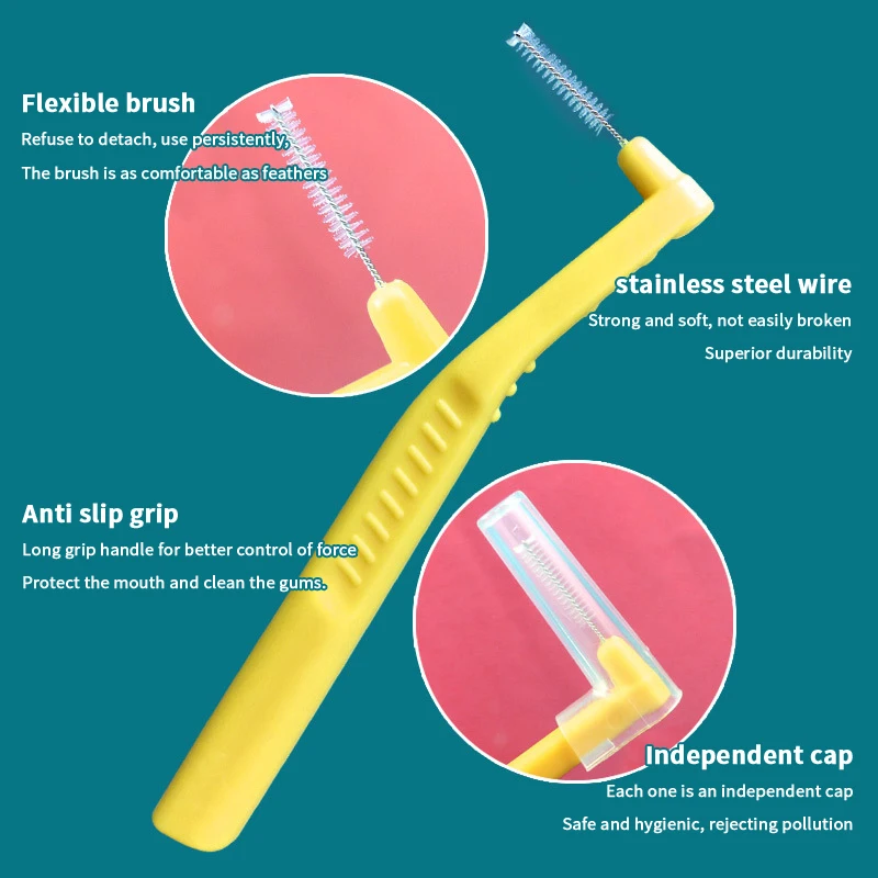 

Dental Interdental Brushes Oral Hygiene Flossing Head L/I Shape Tooth Cleaning Tool for Braces Toothpick