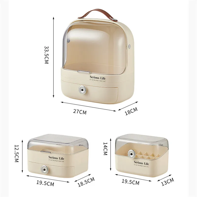 Large Capacity Cosmetic Storage Box Waterproof Dustproof Bathroom Desktop Beauty Makeup Organizer Skin Care Storage Drawer