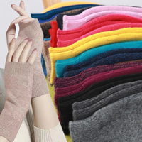 Wool Half Finger Gloves Handschoenen for Women Girls Winter Soft Warm Wool Knitted Arm Short Warm Fingerless Mittens for Student
