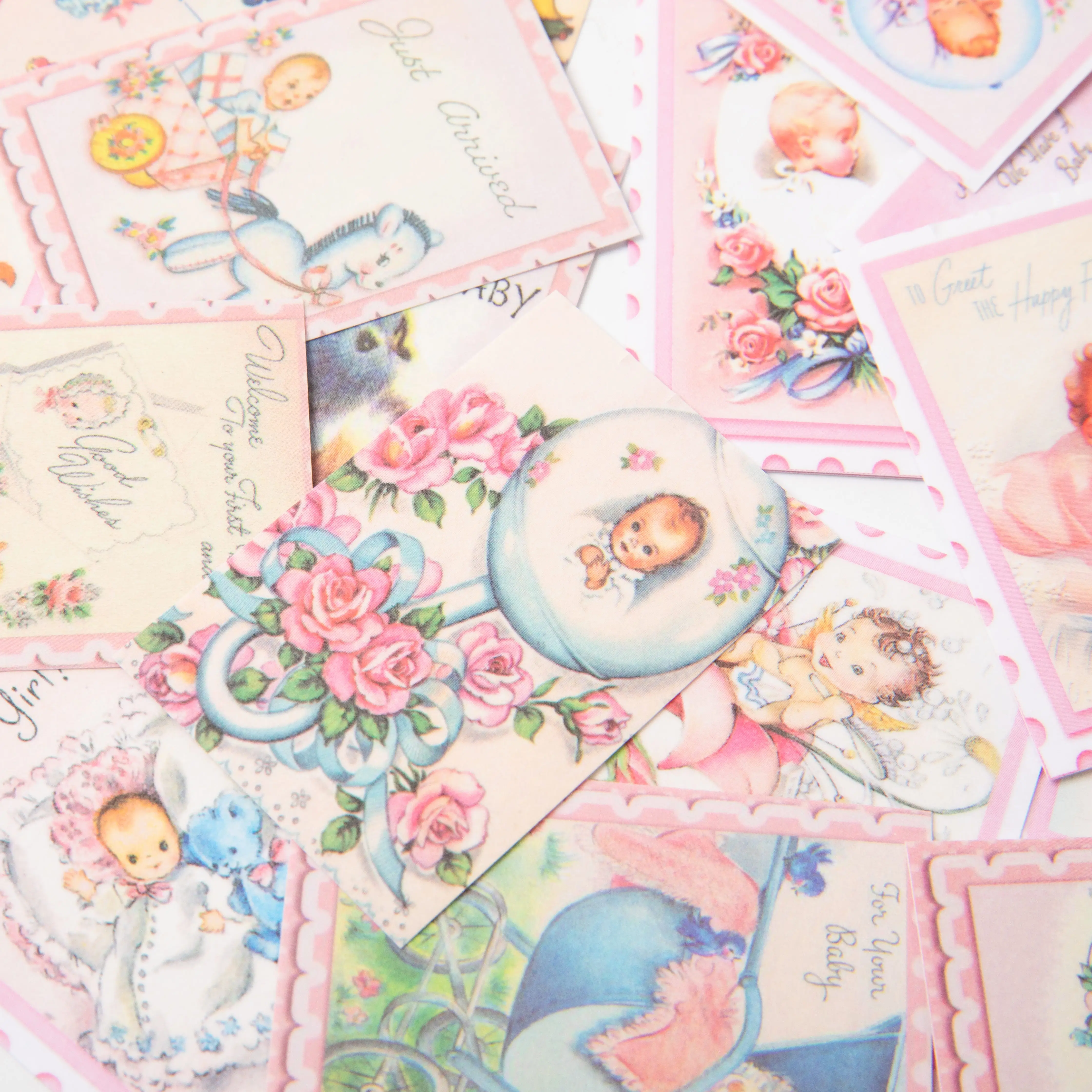 50PCS Vintage Kids Stickers DIY Scrapbooking Junk Journal Collage Phone Diary Album Happy Plan Gift Seal Decoration