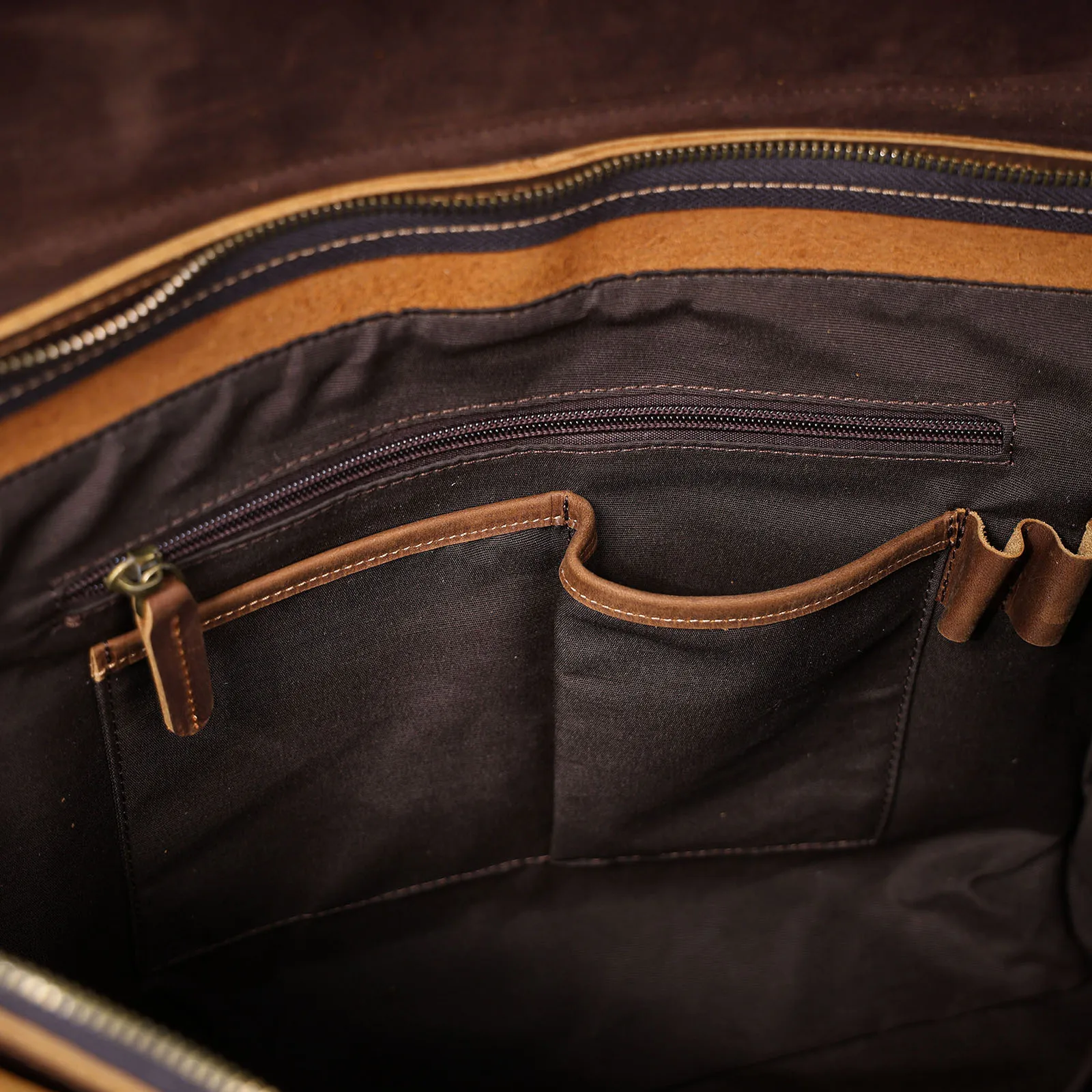S.WORKER Vollnarbenleder 15" Laptop-Aktentasche Echtleder Herren Büro-Handtasche Messenger-Tasche Business-Bürotasche – Detail 32