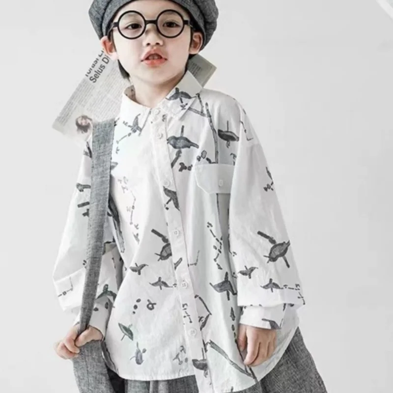 

Boys Baby's Kids Blouse Coat Jacket Outwear Cotton 2024 Printed Spring Autumn Shirts Outwear Sunscreen Beach Children's Clothing