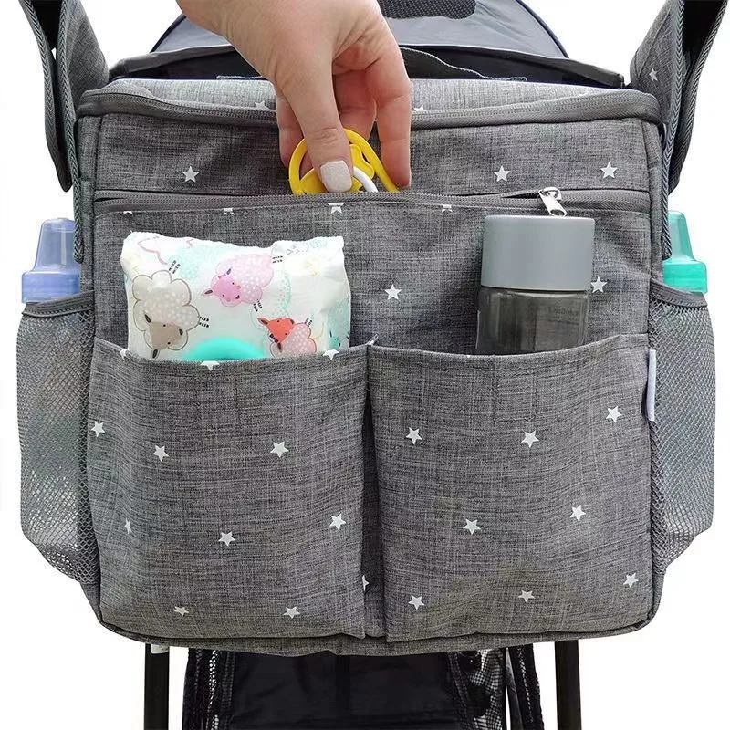 

Multifunctional Diaper Backpack for Moms Oxford Fabric Baby Bag with Insulated Bottle Pocket Handheld Shoulder Mommy Tote