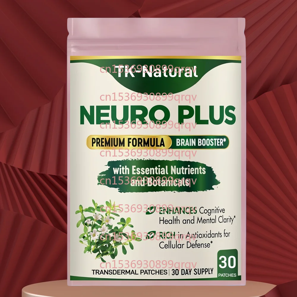 30 Adesivos Transdérmicos Neuro Plus para o Cérebro com Bacopa Monnieri e DHA - Nootrópico para Memória, Foco e Clareza