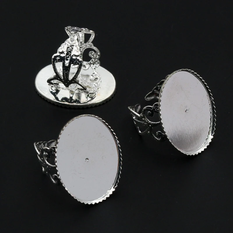 13x18mm 10x14mm 18x25mm 5pcs 3 Colors Brass Oval Adjustable Ring Settings Blank/Base,Fit 10x14/18x25/13x18mm Glass Cabochons