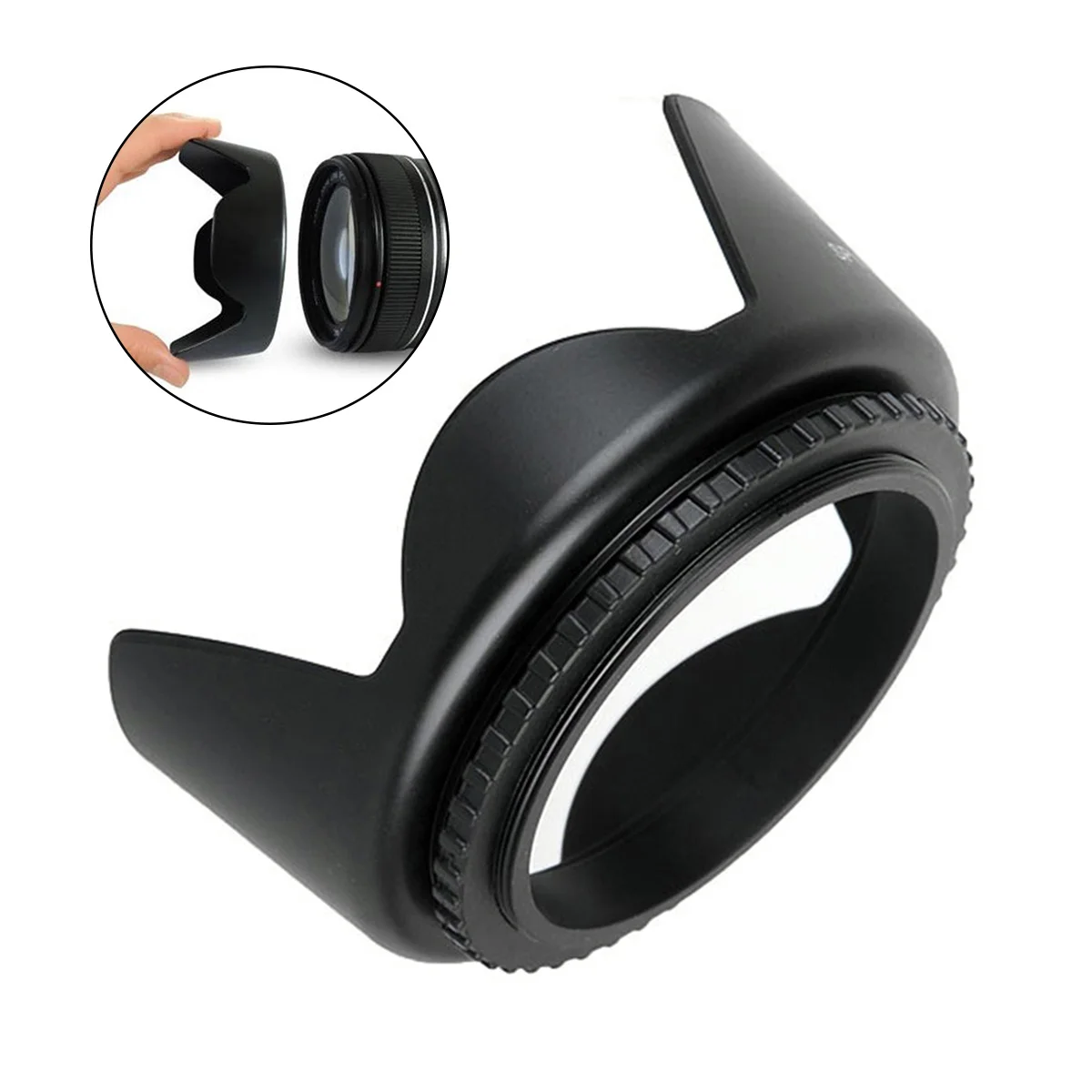 

72mm Universal Professional Dslr Camera Lens Hood ABS Plastic Prevent Glare Impact Protection Compatible