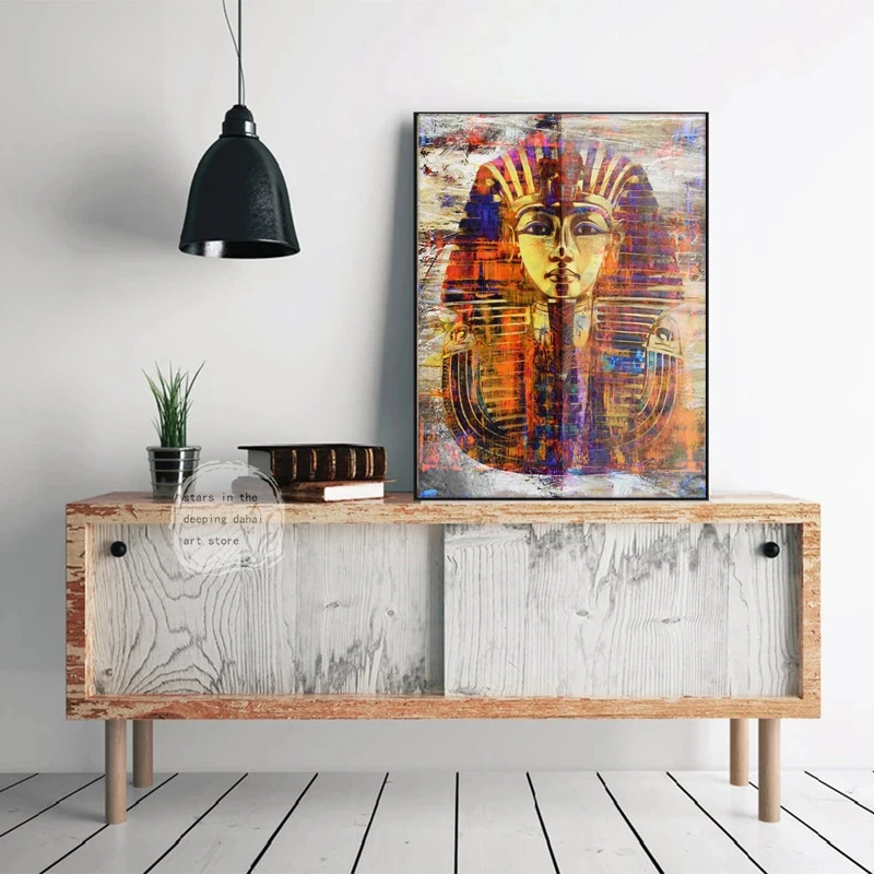 Vintage Ancient Egypt Queen Nefertiti Poryrait Pharaoh Art Poster Canvas Painting Wall Prints Picture for Living Room Home Decor