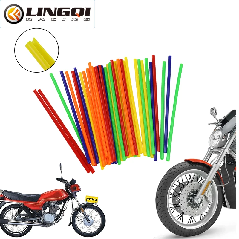 

LINGQI RACING мотоциклетные скины на спицы, чехлы на обод колеса, защитные обертки со спицами, комплект для мотокросса, грязевого питбайка, эндуро, супермото