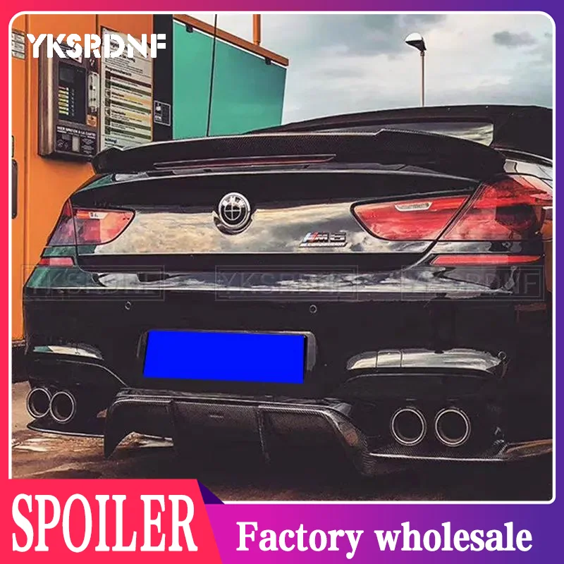 For BMW M6 F12 F13 F06 4 and 2 Doors Carbon Fiber Look Rear Boot Wing Spoiler Rear Roof Spoiler Wing Trunk Lip Boot Car Styling