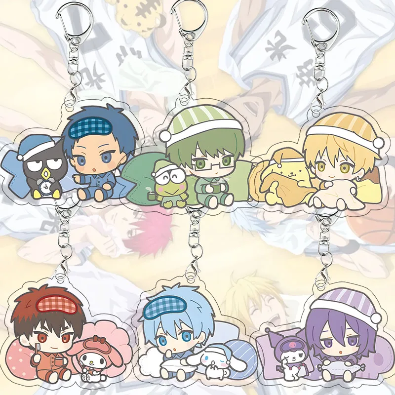 Llavero de acrílico de Kuroko no Basket con figuras de Aomine Daiki, Midorima Shintaro, Kise Ryota, POM POM PURIN y Chibi durmiente, regalo de cumpleaños