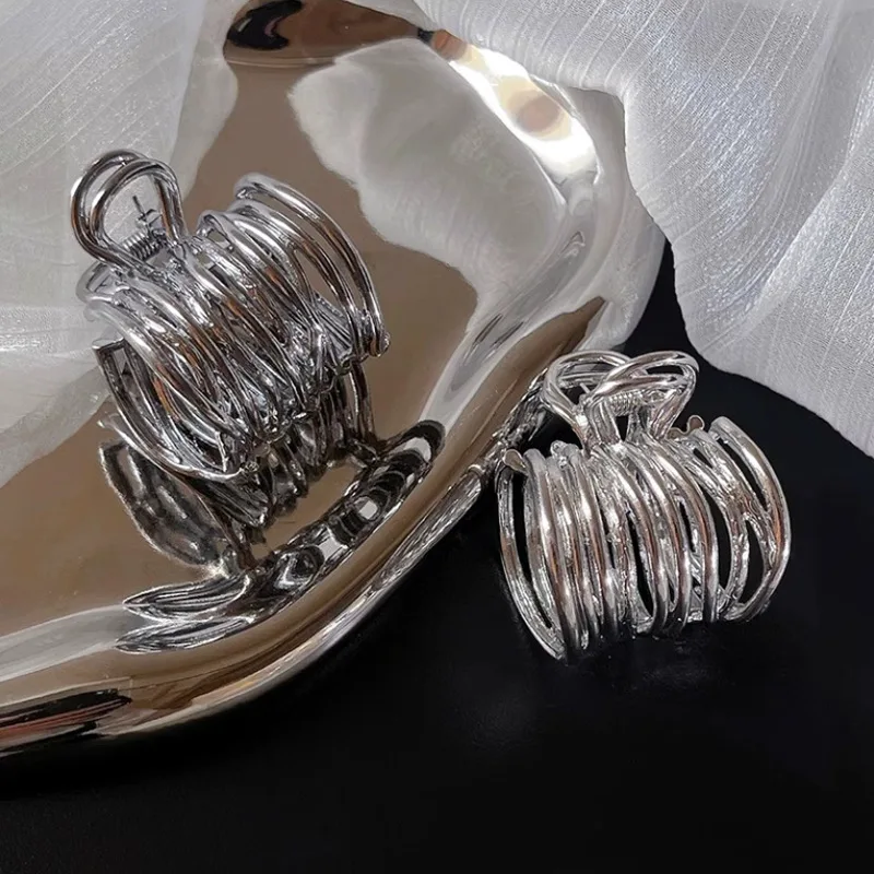 Hohl Metall Feste Artefakt Haar Clip Temperament Clip Coole Stil High-end-Gefühl frauen Hohe Pferdeschwanz Grip Clip – Detail 5