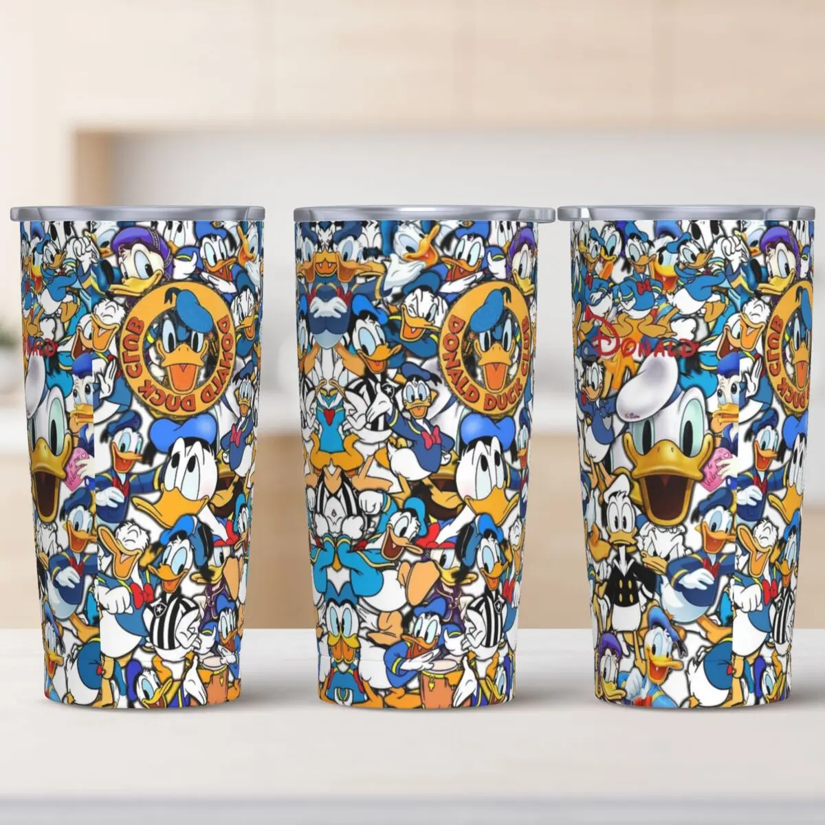 Donald Duck Smart As Duck Stainless Steel Tumbler Beach Thermal Cups With Straws and Lid 20oz Mugs Cup Hot Drinks Water Bottle