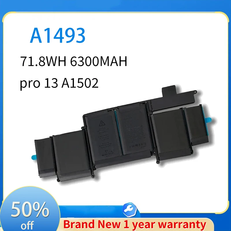 

Аккумулятор для ноутбука A1493 для Apple MacBook Pro 13 дюймов Retina A1502 ME864 ME865 A1582 A1493 11,34 В 71,8 Втч Сменный аккумулятор для ноутбука