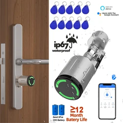 IP67 Waterproof Euro Smart Electronic Door Lock Cylinder TTLock App Control Anti-Drill Remote Access Lock