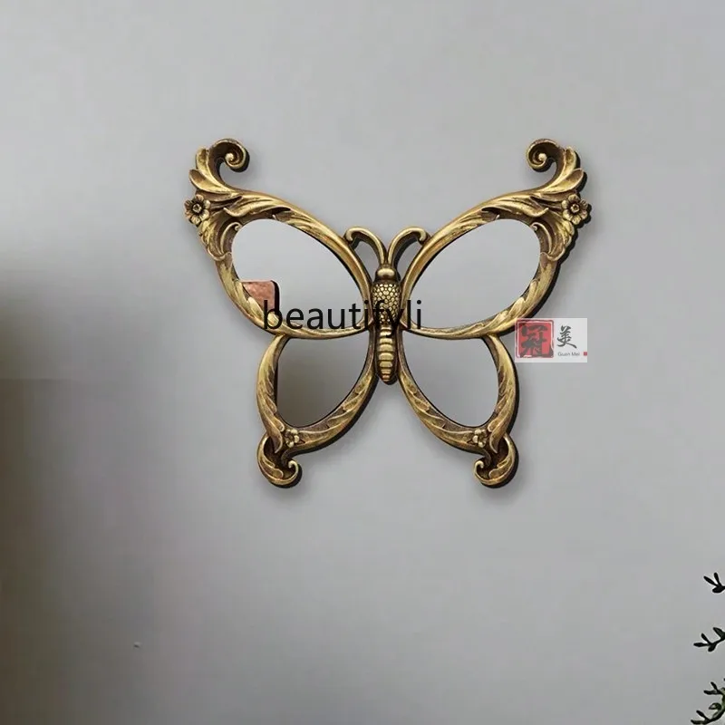 

French Retro Wall-Mounted Entrance Wall Mirror American Living Room Dining Room Decorative Mirror European Style