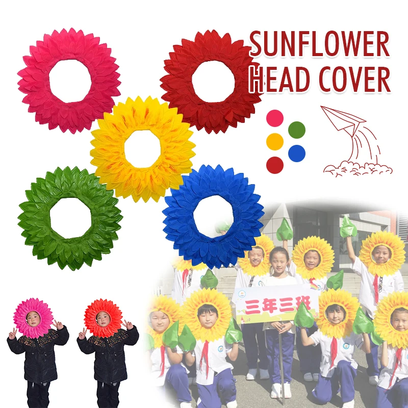 

Performance Funny Head Hood Photo Cosplay Kids Sunflower and Dance Headgear Props Costume Accessories Party Festival Hat