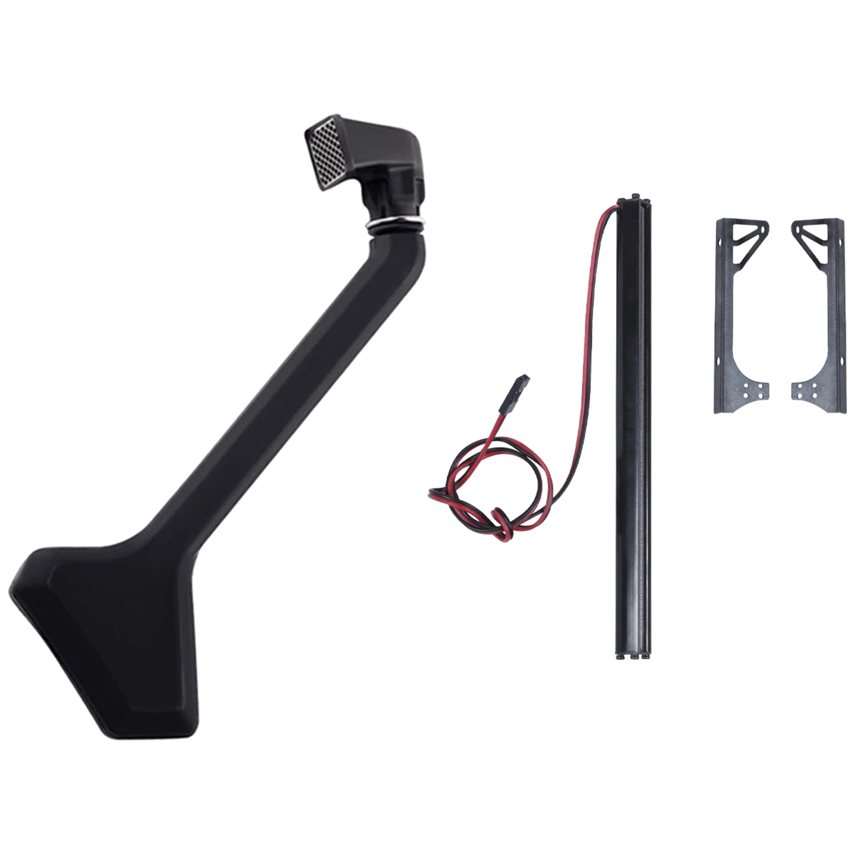 

B78B-2 Pcs RC Car Part: 1 Pcs Black Rubber Snorkel & 1 Pcs RC Car Roof Lamp 36 LED Light Bar