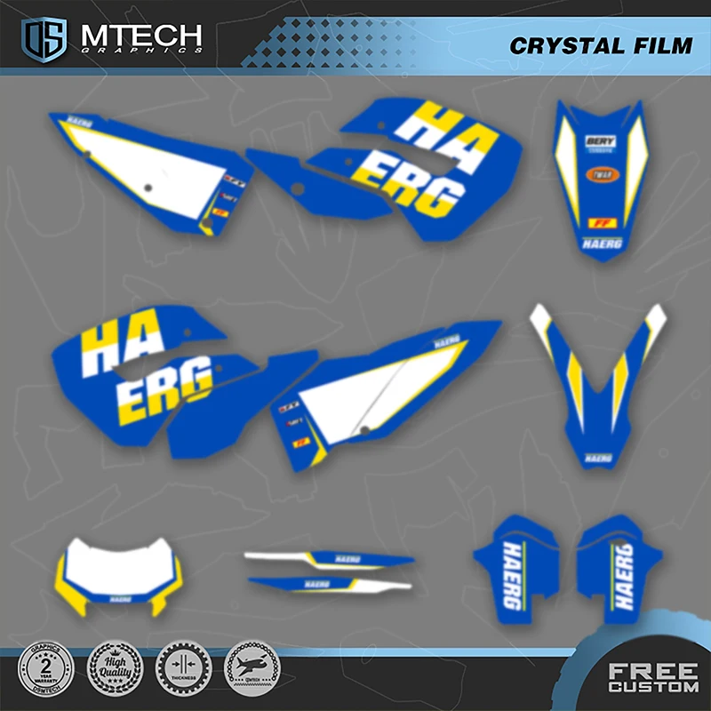 

DSMTECH Motorcycle Fairing Graphics Background Decal Stickers for Husaberg TE 2011 2012 Number Name Custom 001