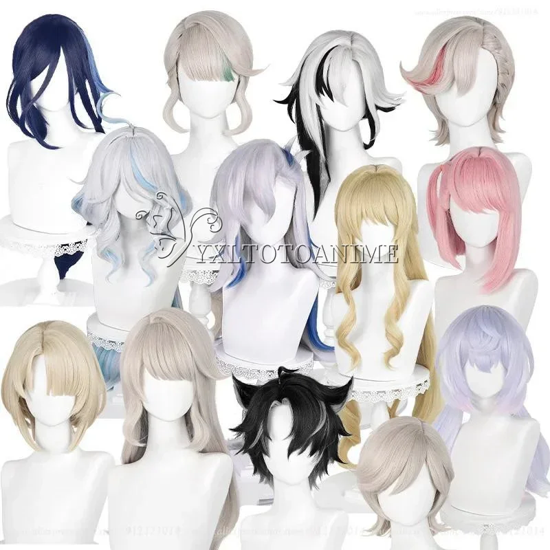 Genshin Impact Fontaine Lynette Lyney Freminet Arlecchino Clorinde Wriothesley Navia Sigewinne Furina Charlotte Cosplay Wigs